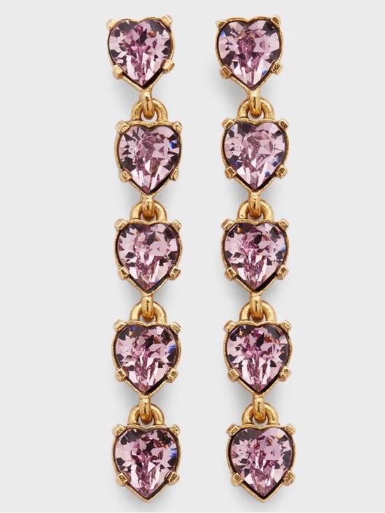 Oscar de la Renta Jewelry - Oscar de la Renta heart shaped crystal earrings